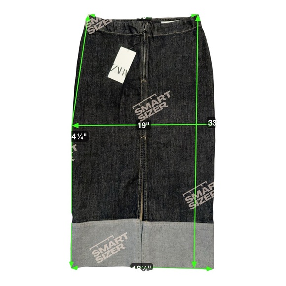 ZARA Dark Wash Denim Midi Skirt – Size M – New With Tags - Picture 5 of 5